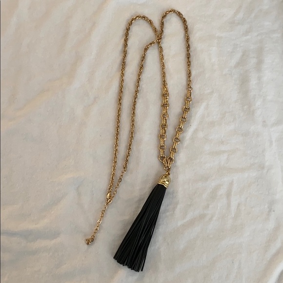 Long Black Tassel Necklace - Picture 2 of 3